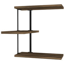 Hanah Home Frisbi Estantería de Pared Industrial Nogal y Negro